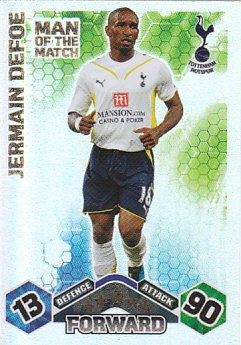Jermain Defoe Tottenham Hotspur 2009/10 Topps Match Attax Man of the Match #413